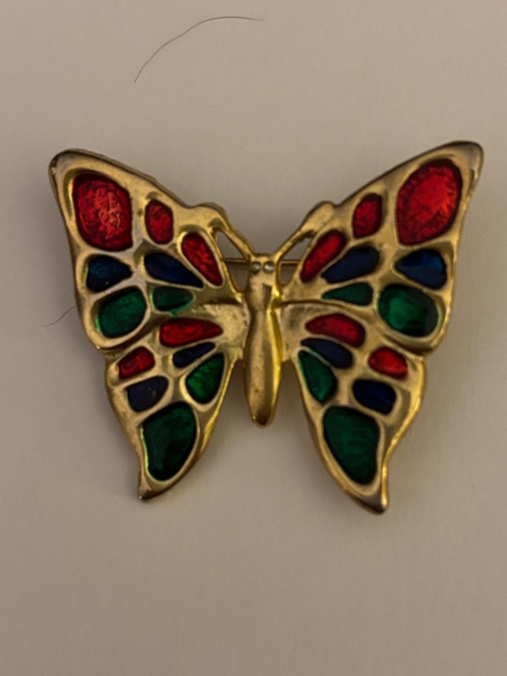Vintage butterfly brooch with enamel inserts